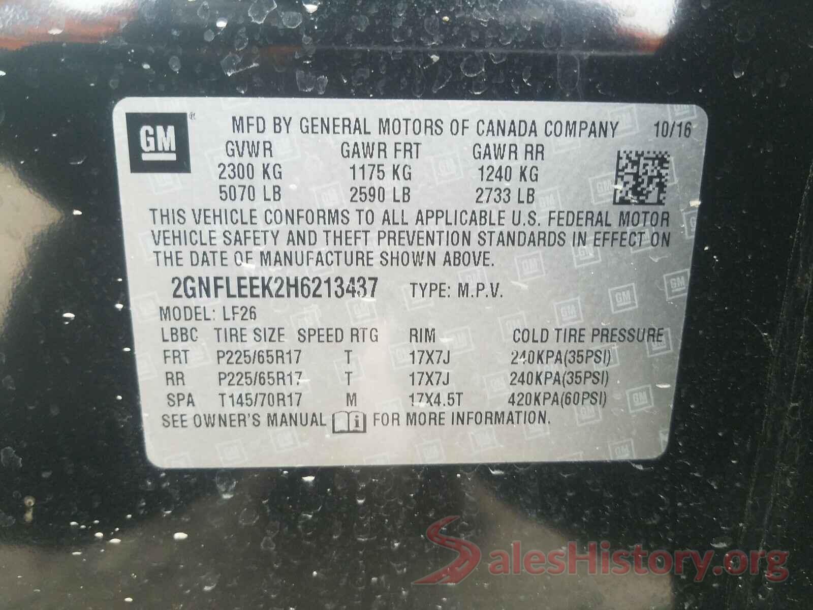 2GNFLEEK2H6213437 2017 CHEVROLET EQUINOX