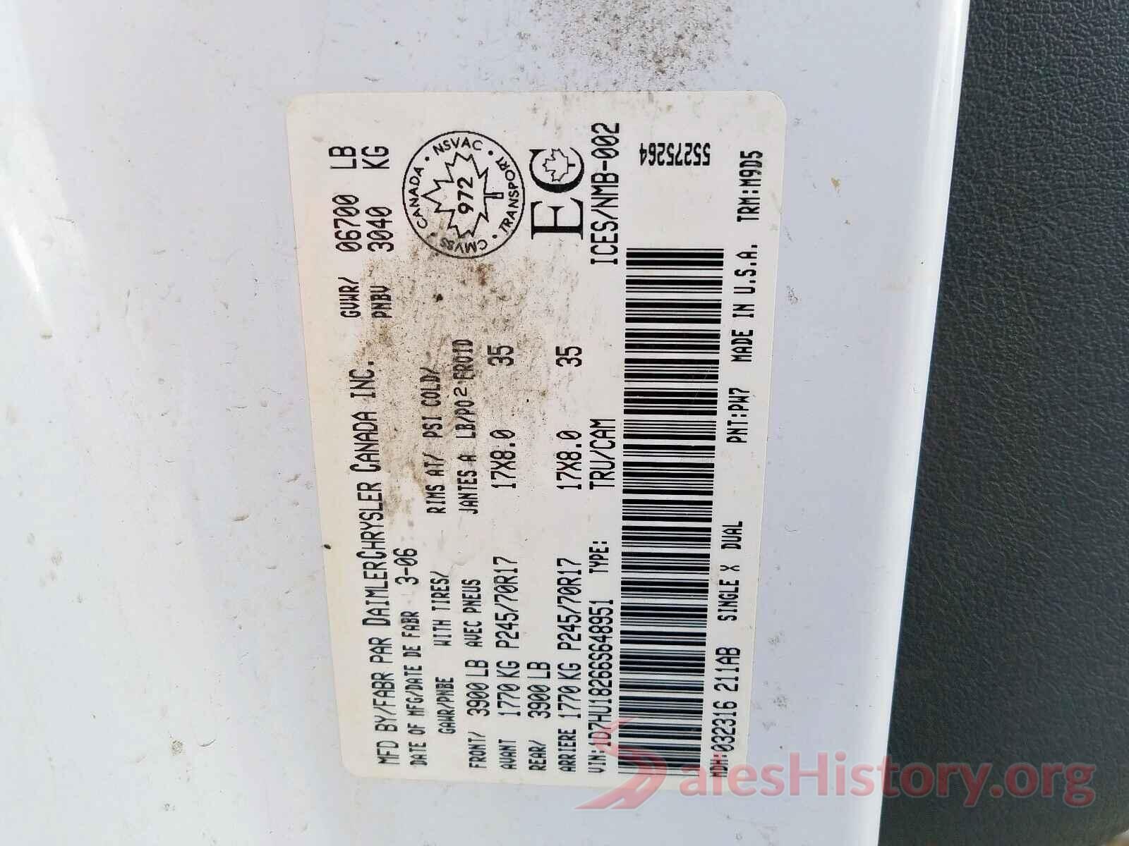 5NPE34AF7GH286983 2006 DODGE RAM 1500