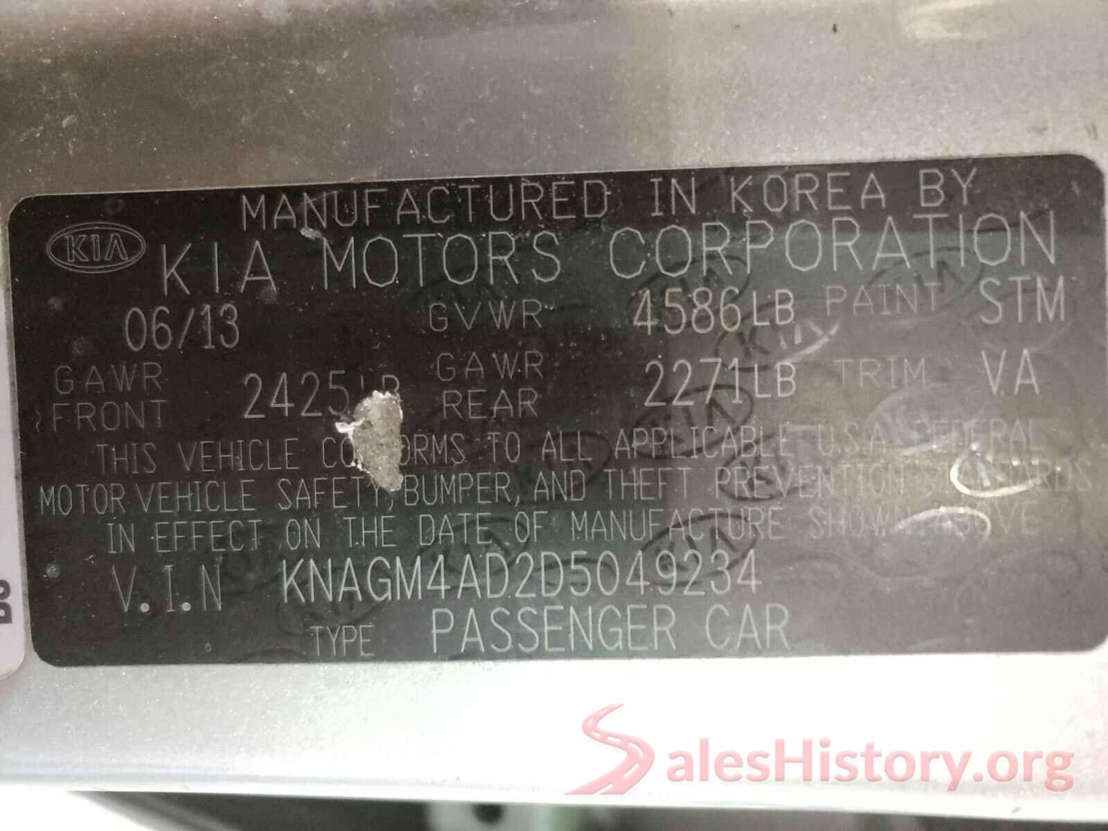 5YFBURHE4GP398198 2013 KIA OPTIMA