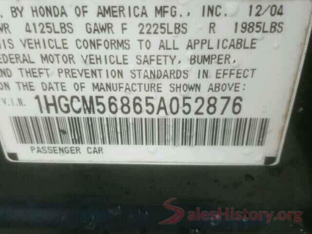 JN1AZ4EH1GM931273 2005 HONDA ACCORD