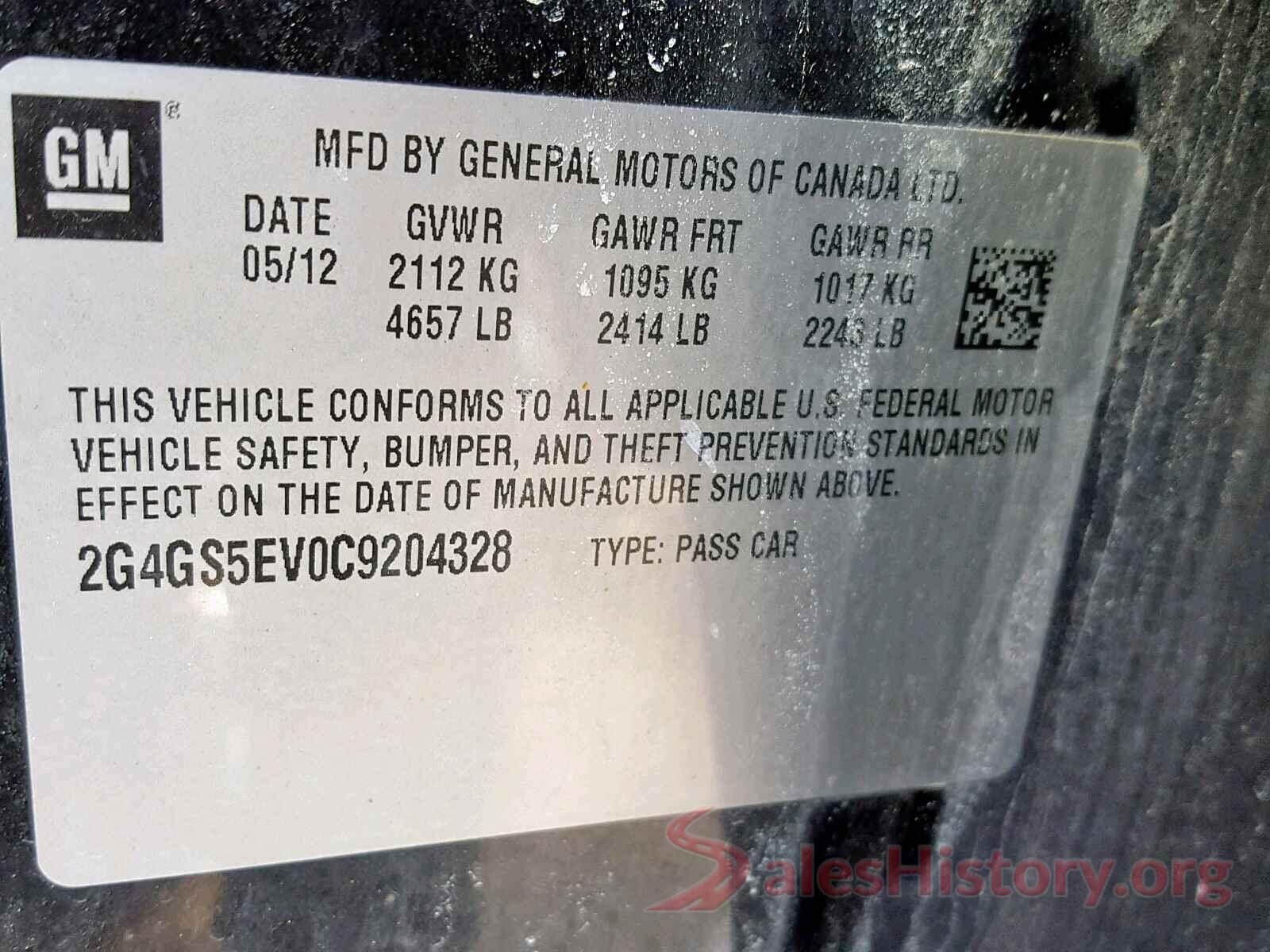 1G1PE5SBXG7226603 2012 BUICK REGAL