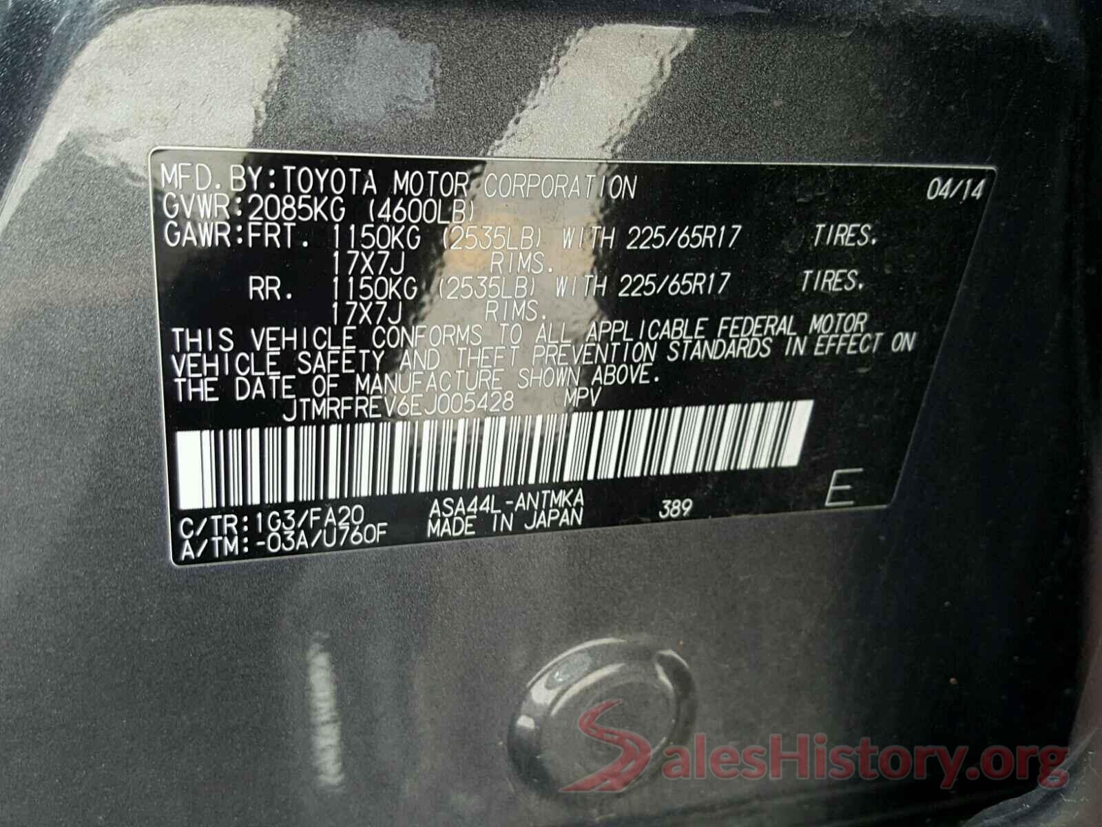 3VV3B7AX4JM036849 2014 TOYOTA RAV4