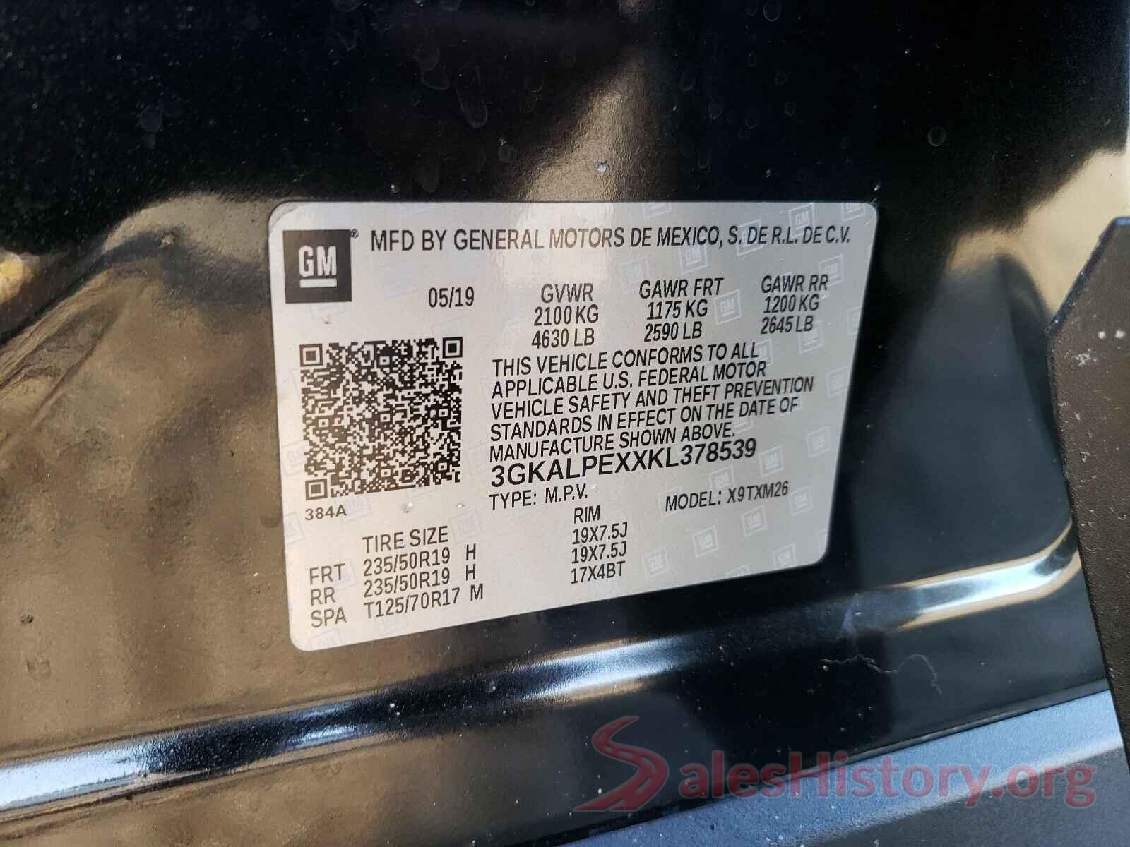 3GKALPEXXKL378539 2019 GMC TERRAIN