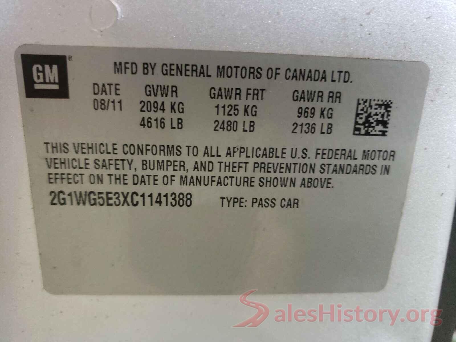 5FNYF6H49KB042893 2012 CHEVROLET IMPALA