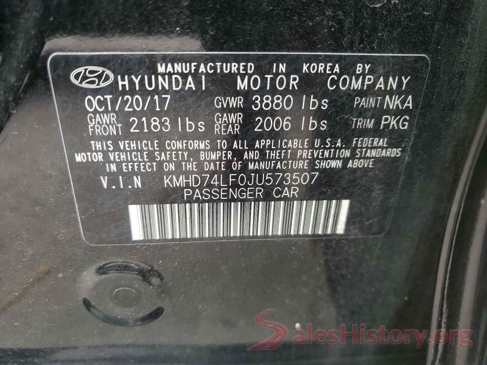 KMHD74LF0JU573507 2018 HYUNDAI ELANTRA