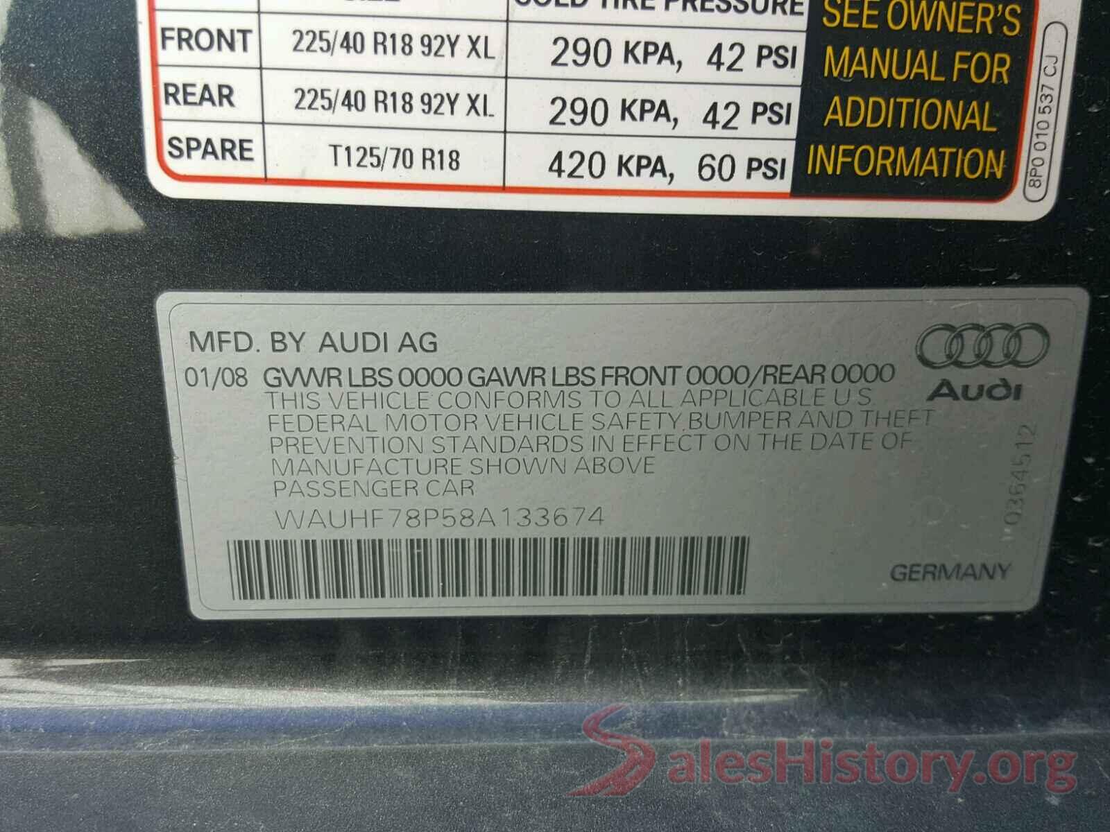 1N4AL3AP7HC248531 2008 AUDI A3