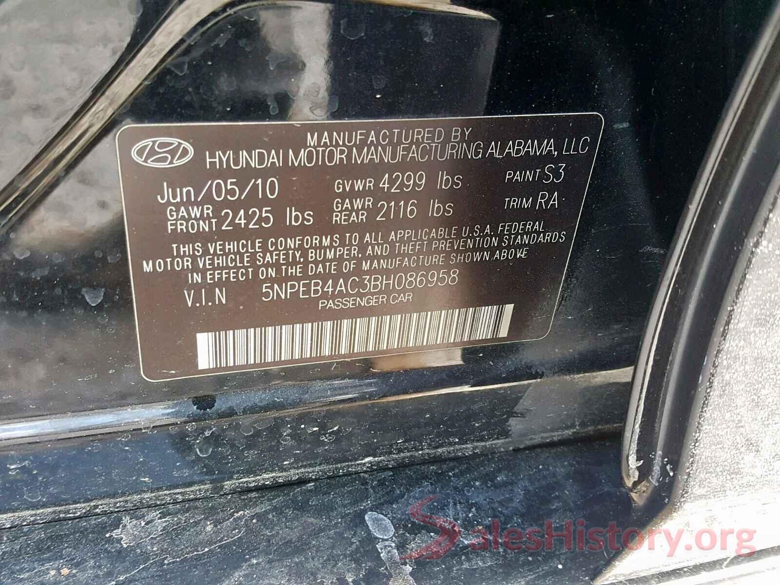 3N1AB7APXHY299794 2011 HYUNDAI SONATA