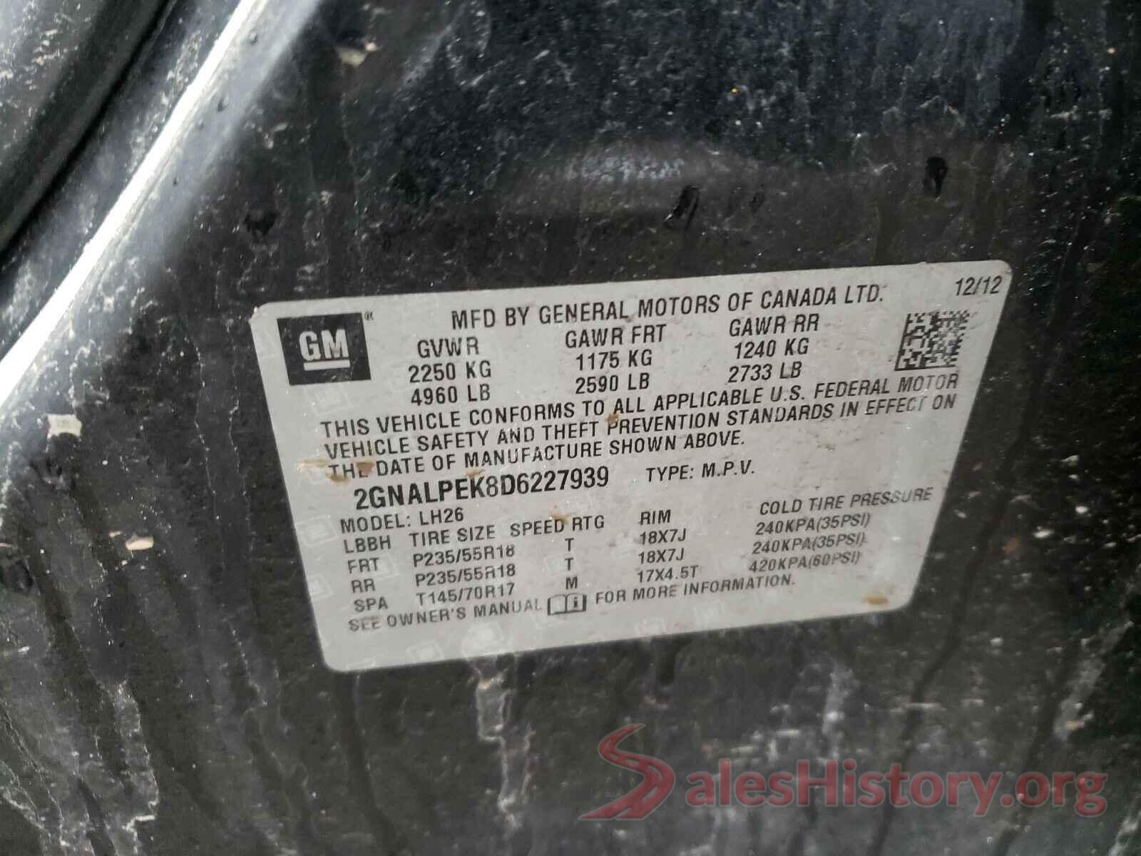 55SWF4JB4JU274447 2013 CHEVROLET EQUINOX