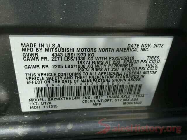 4A4AP4AU0DE009341 2013 MITSUBISHI OUTLANDER