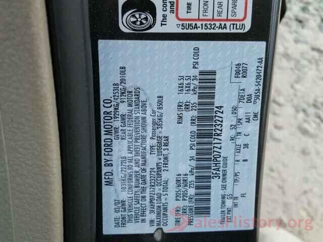 WDC0G4JB8KV168097 2007 FORD FUSION