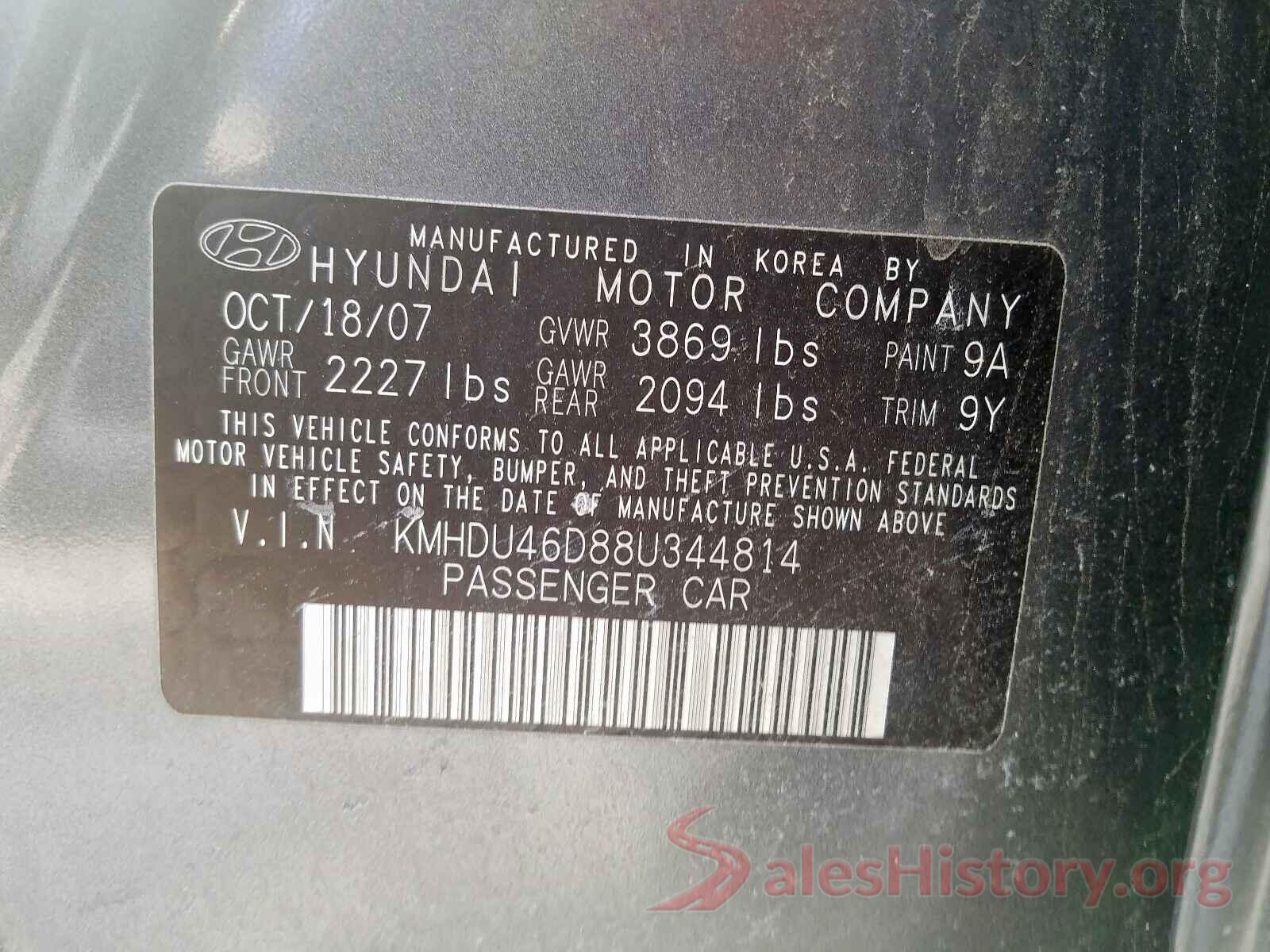 JF2SJADC5GH457531 2008 HYUNDAI ELANTRA