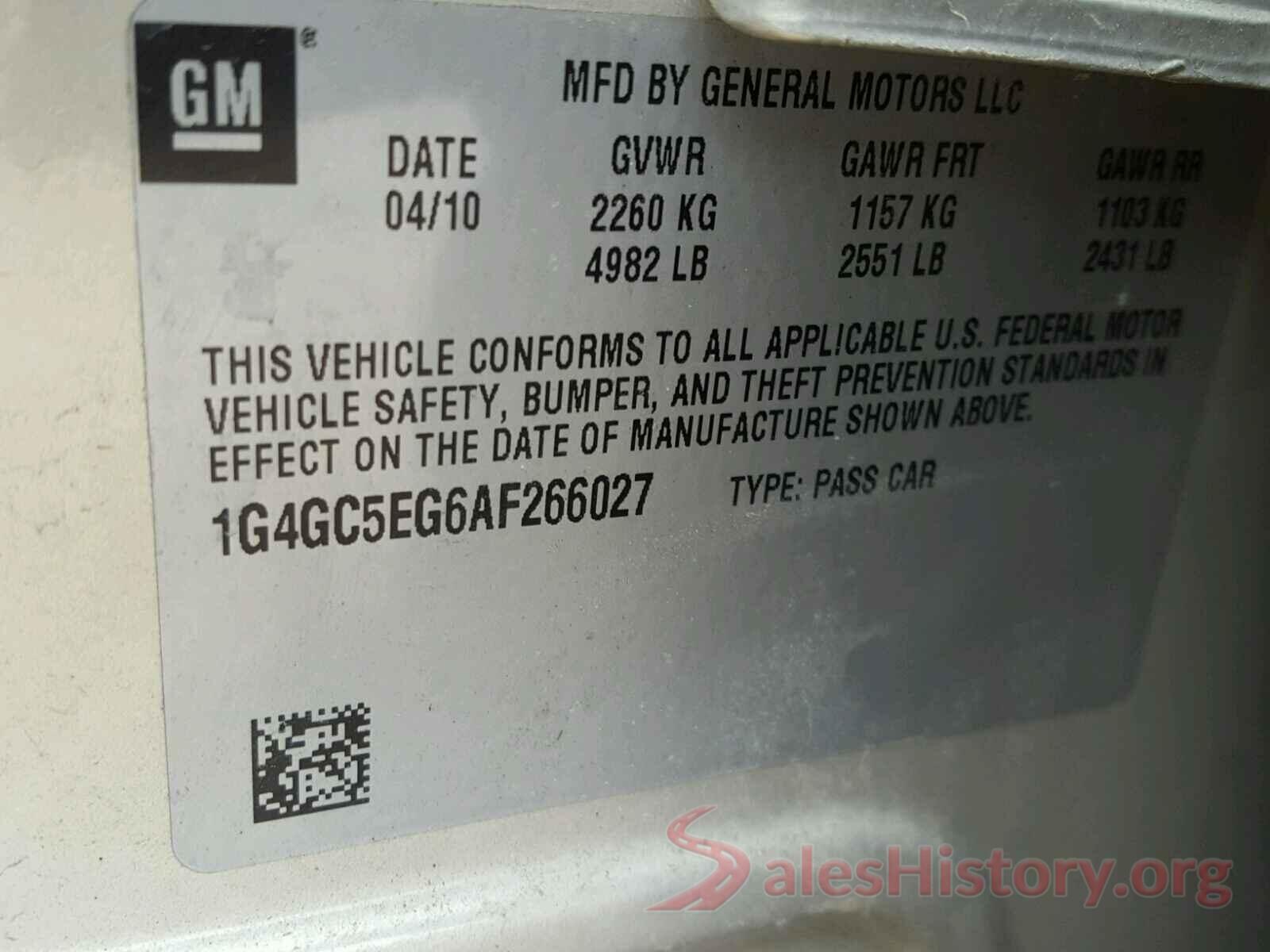 YV440MBK6G1269452 2010 BUICK LACROSSE