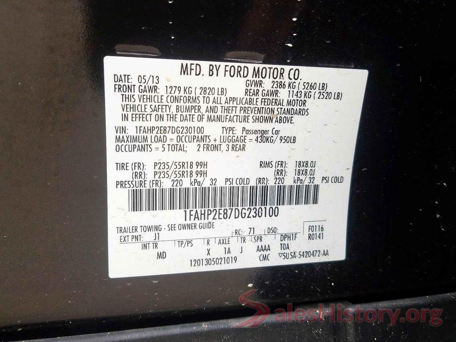 5NPE24AF4HH506715 2013 FORD TAURUS