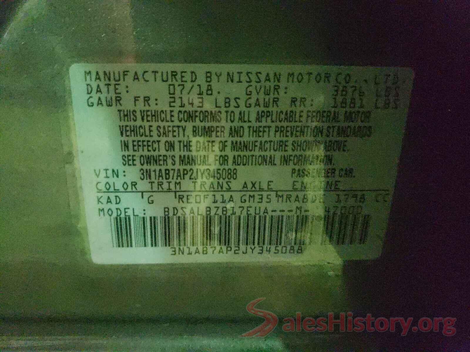 3N1AB7AP2JY345088 2018 NISSAN SENTRA