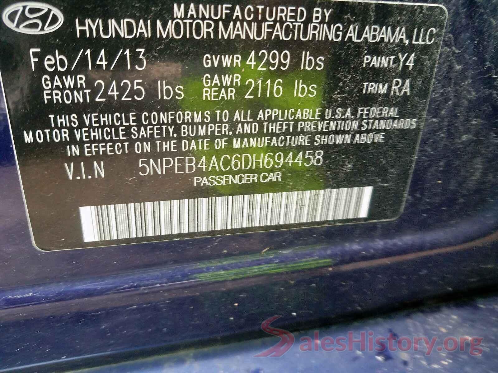 5YFEPMAE9MP179315 2013 HYUNDAI SONATA