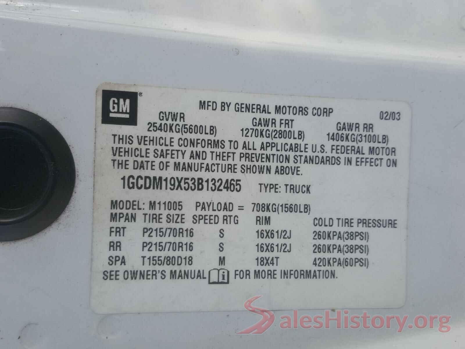 2HKRW2H57KH671642 2003 CHEVROLET ASTRO