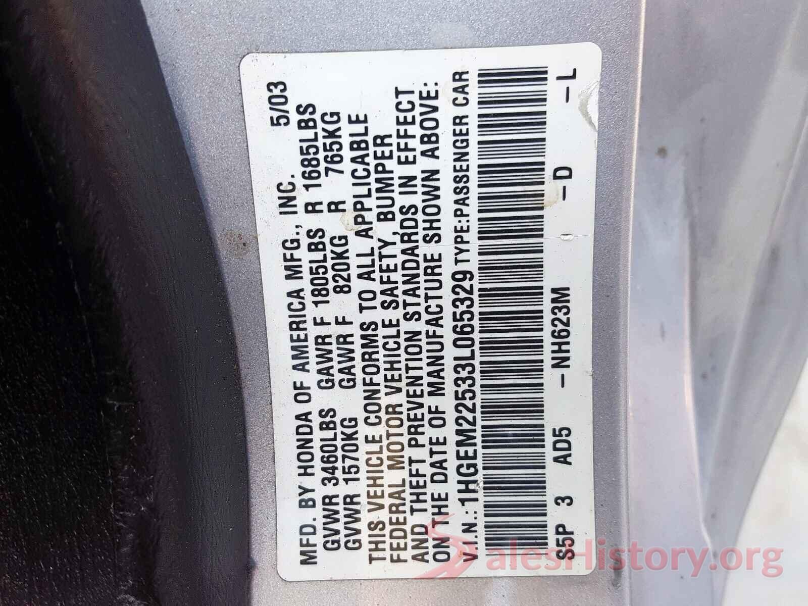 KNDCE3LC6J5111324 2003 HONDA CIVIC