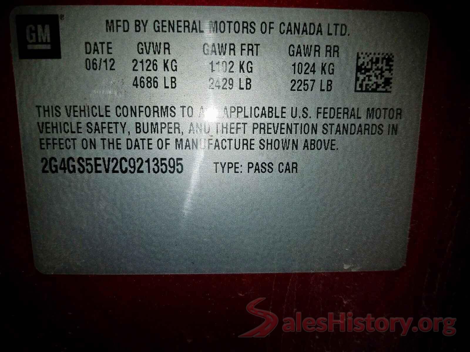 2HGFC4B50GH313588 2012 BUICK REGAL