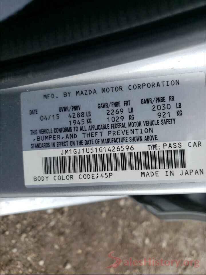 JM1GJ1U51G1426596 2016 MAZDA 6