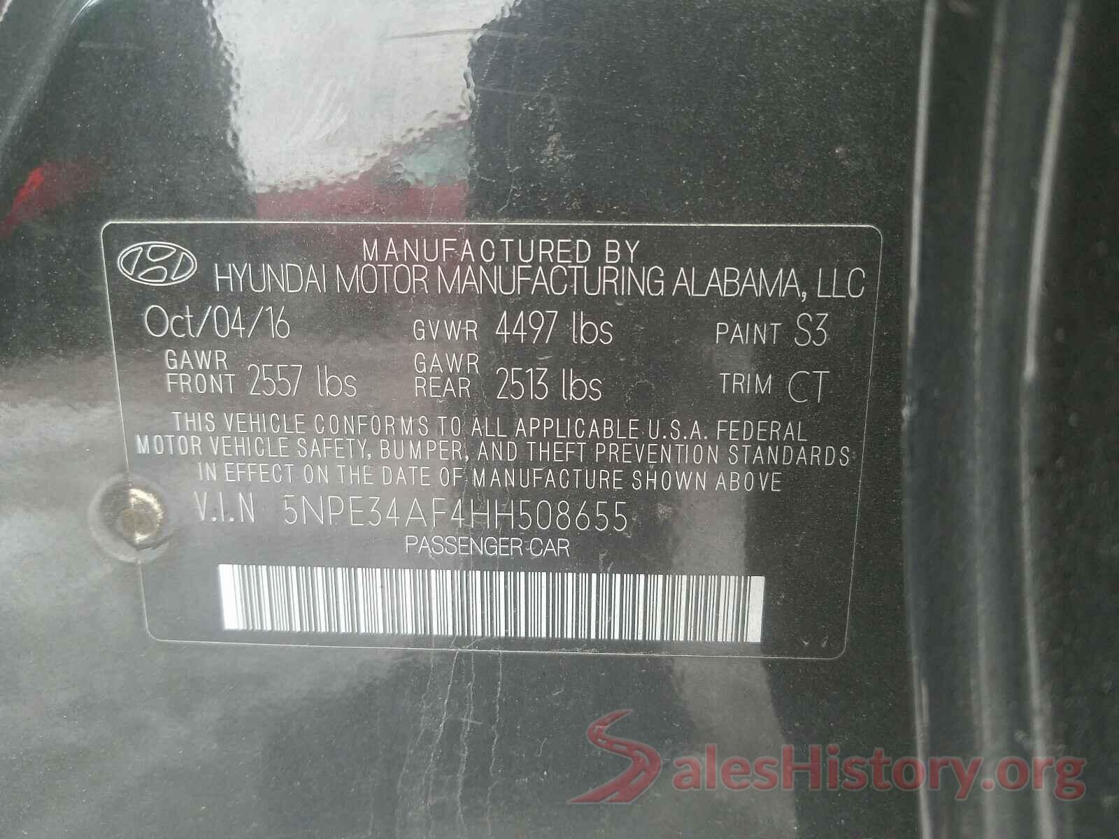 5NPE34AF4HH508655 2017 HYUNDAI SONATA