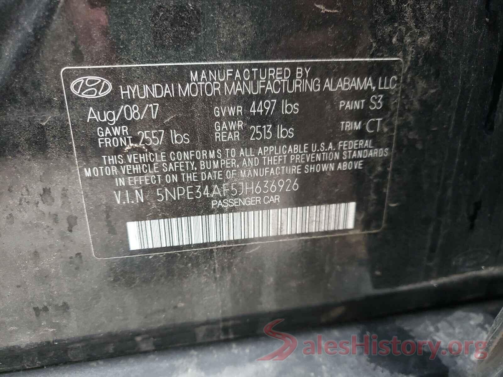 5NPE34AF5JH636926 2018 HYUNDAI SONATA