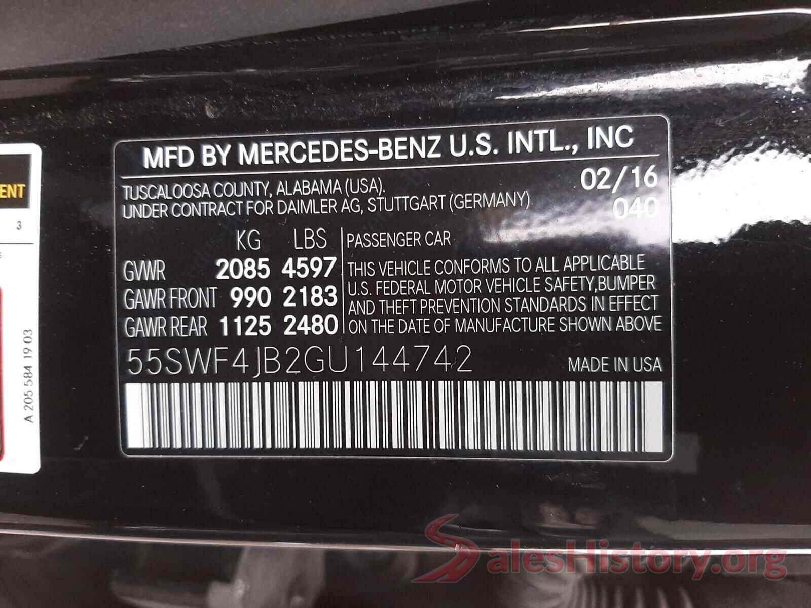 55SWF4JB2GU144742 2016 MERCEDES-BENZ C CLASS