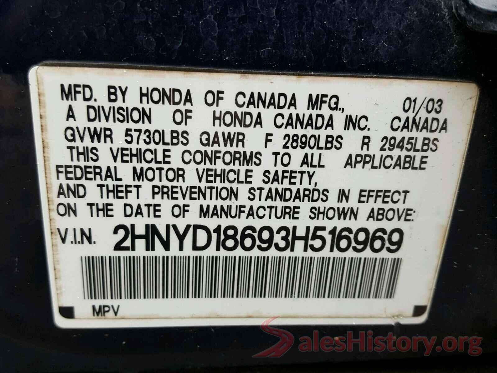 3N1AB7APXKY249615 2003 ACURA MDX