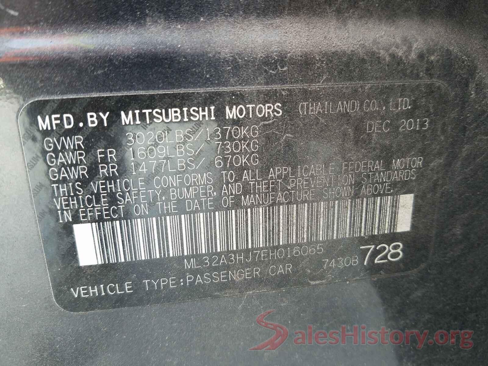 KNMAT2MV5GP629395 2014 MITSUBISHI MIRAGE