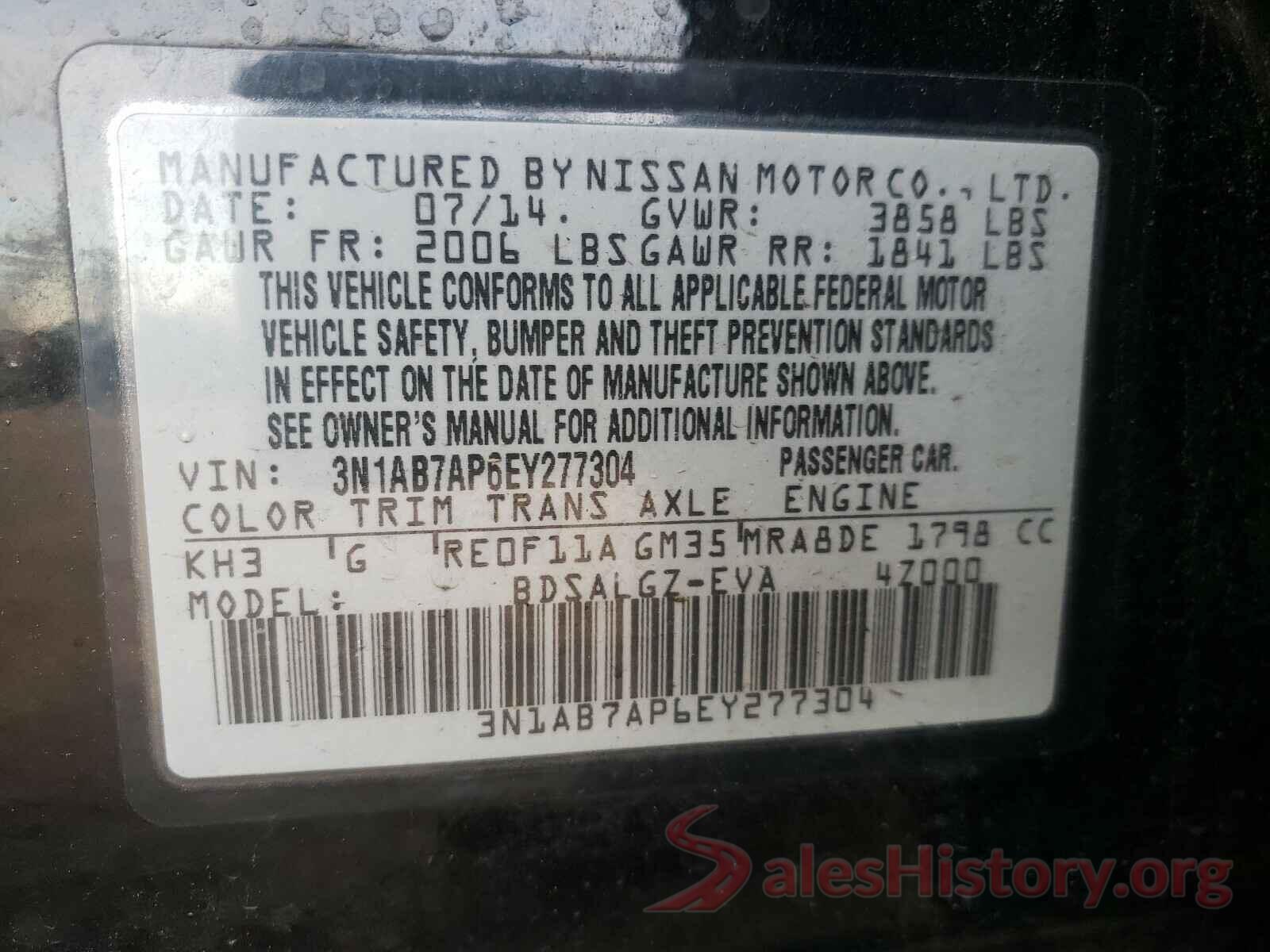 JTNK4RBE8K3048501 2014 NISSAN SENTRA