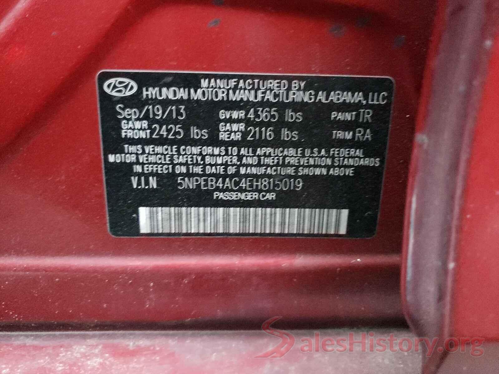 4S3BNEN62J3030721 2014 HYUNDAI SONATA