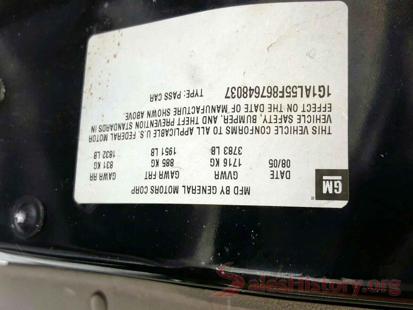 KNAFK5A83G5654961 2006 CHEVROLET COBALT