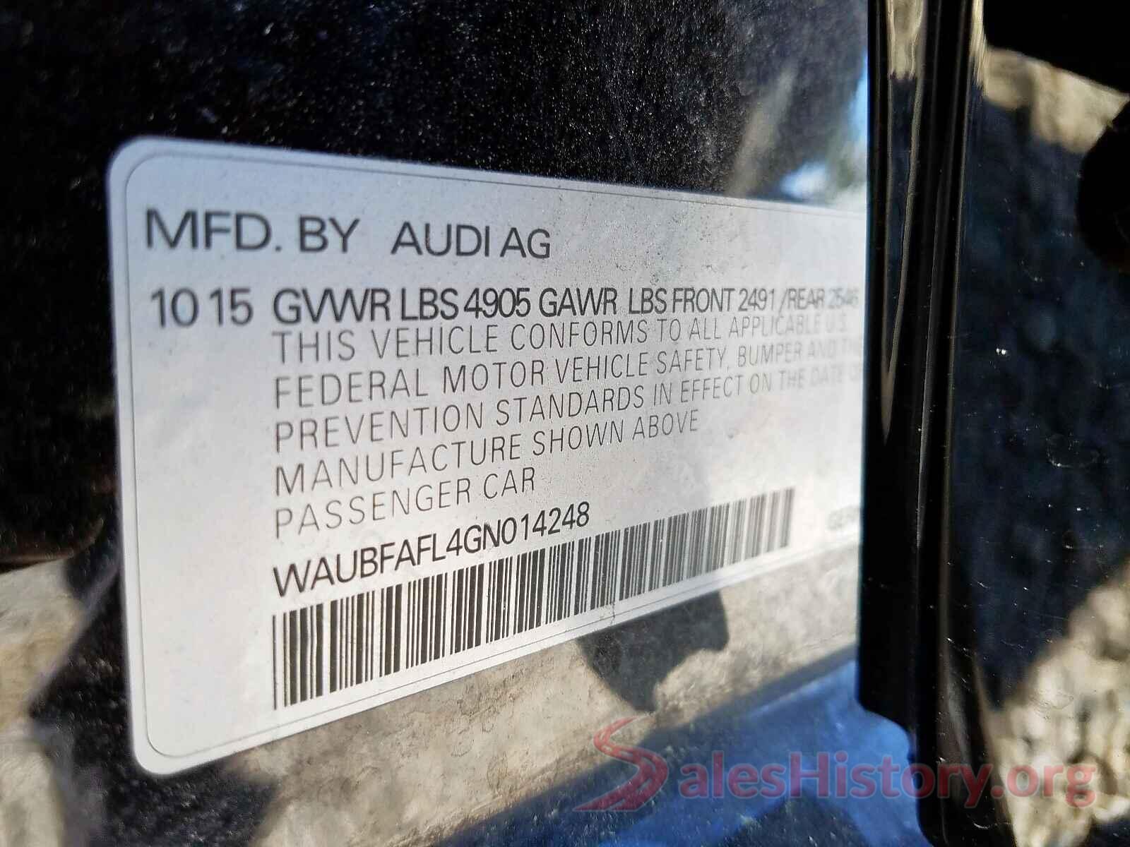 JF2SJAFC2GH546485 2016 AUDI A4