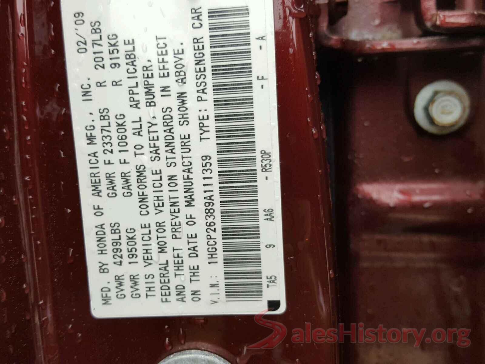 KNDPMCACXK7583815 2009 HONDA ACCORD