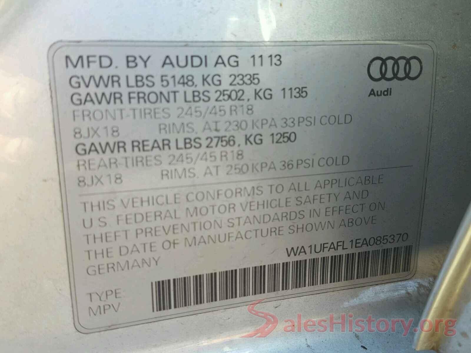 JA4AD2A32JZ053285 2014 AUDI A4