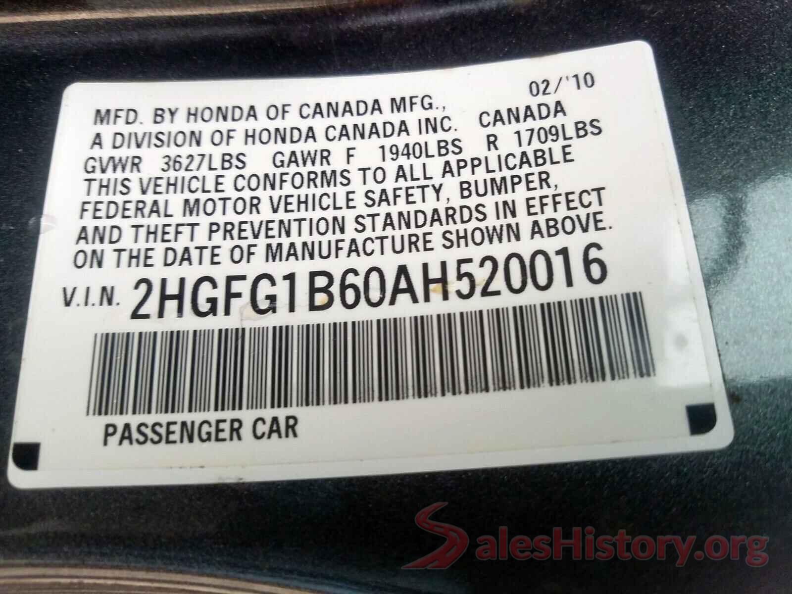 1VWCA7A32LC024084 2010 HONDA CIVIC