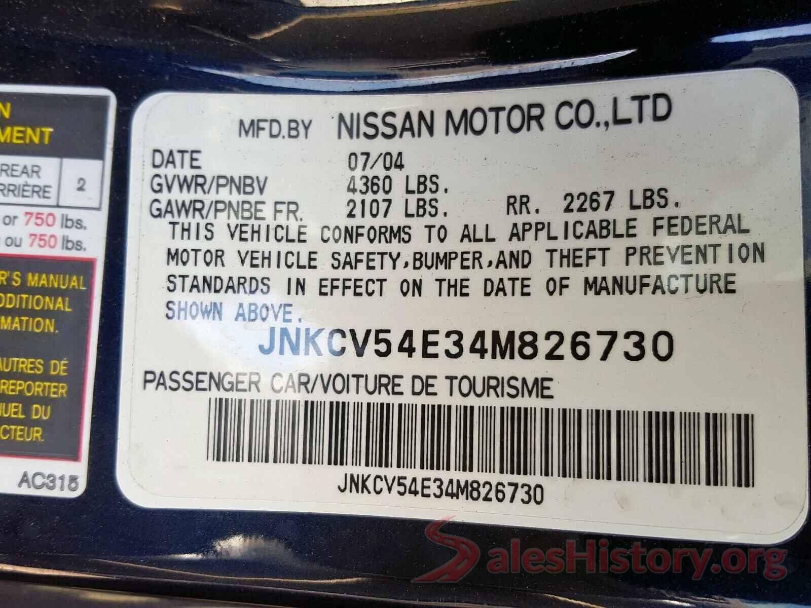 JTMA1RFV5KD042605 2004 INFINITI G35