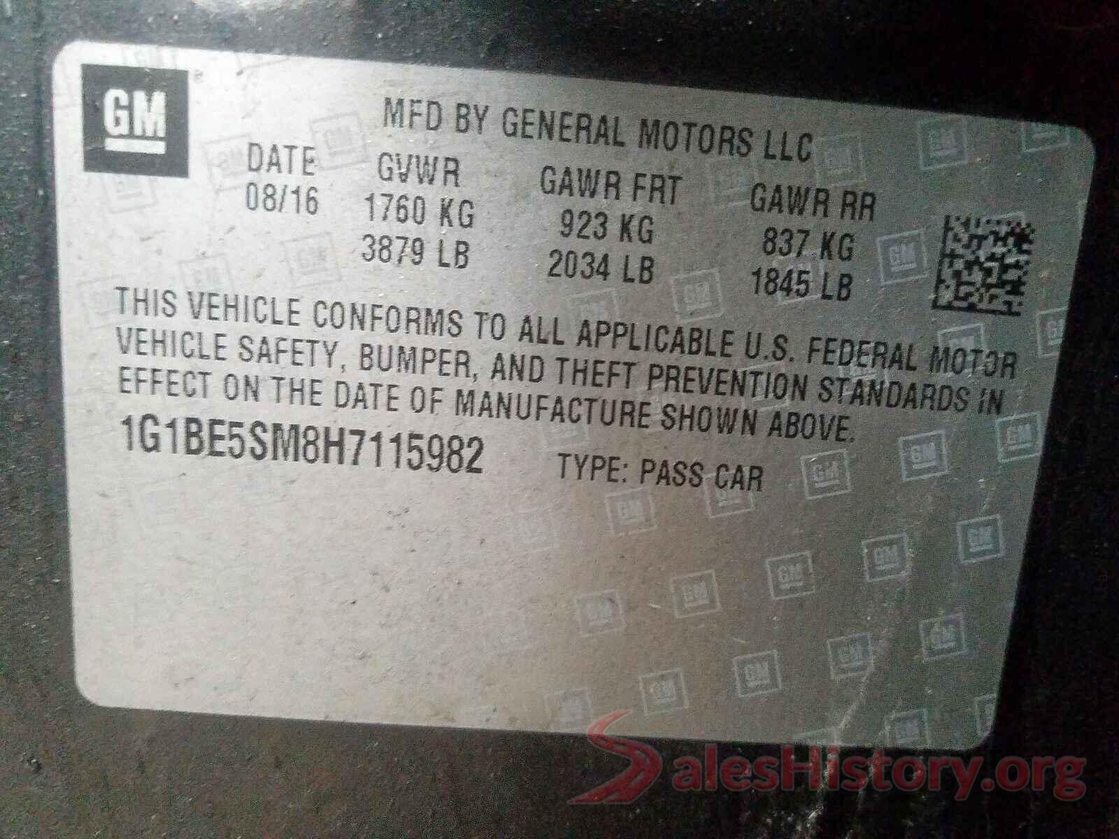 19XFC2F54GE025906 2017 CHEVROLET CRUZE