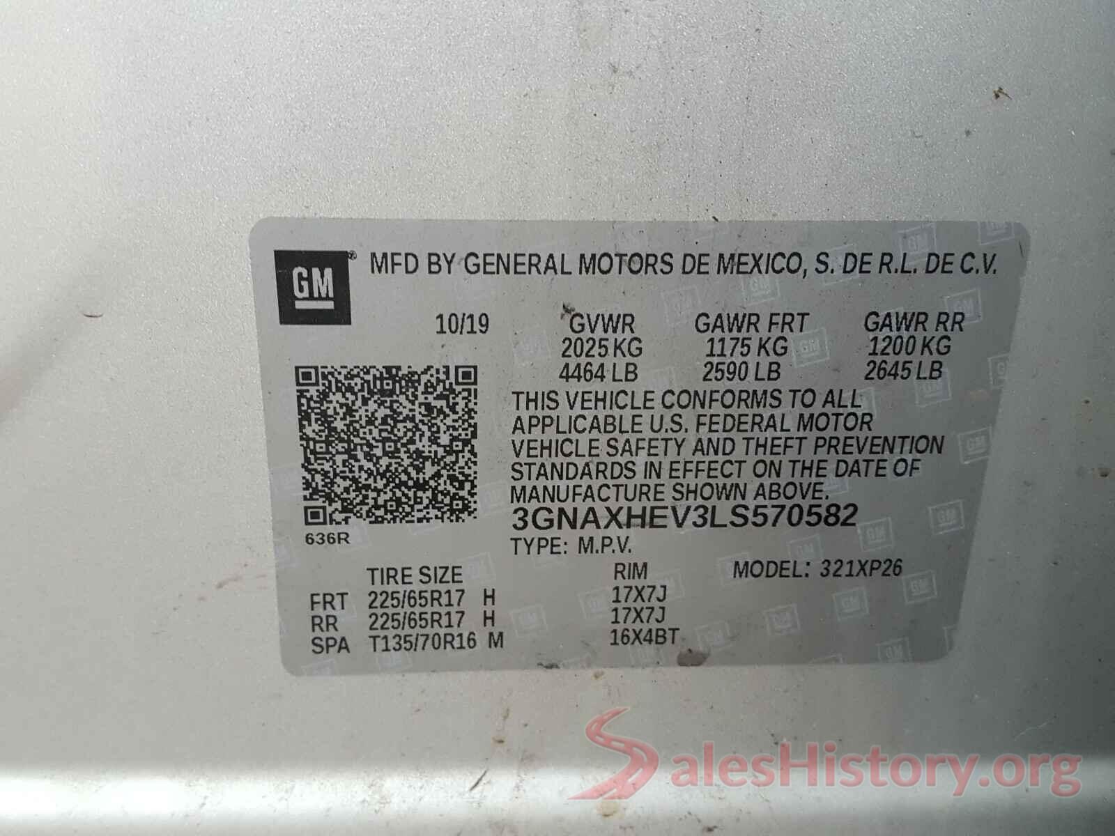 5XXGU4L30GG080862 2020 CHEVROLET EQUINOX