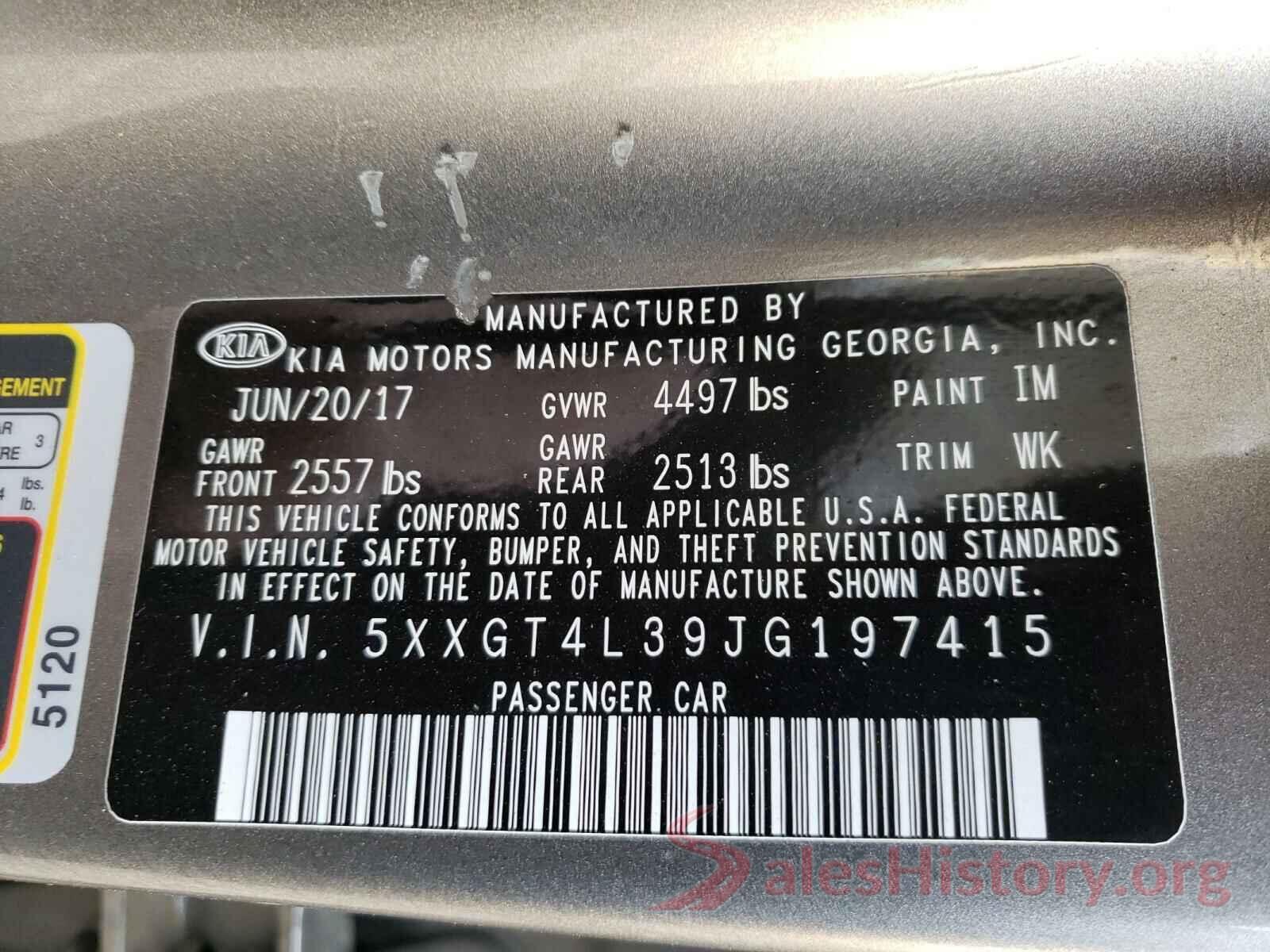 5XXGT4L39JG197415 2018 KIA OPTIMA