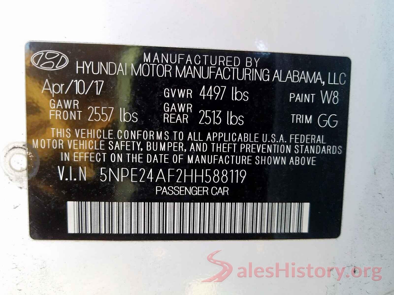 4S4BSANC9H3287078 2017 HYUNDAI SONATA