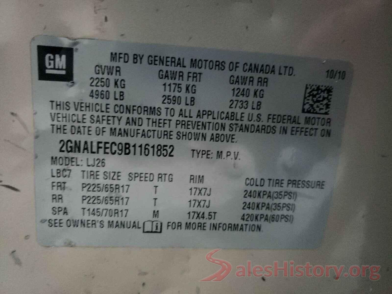 4T4BF1FK0GR557775 2011 CHEVROLET EQUINOX