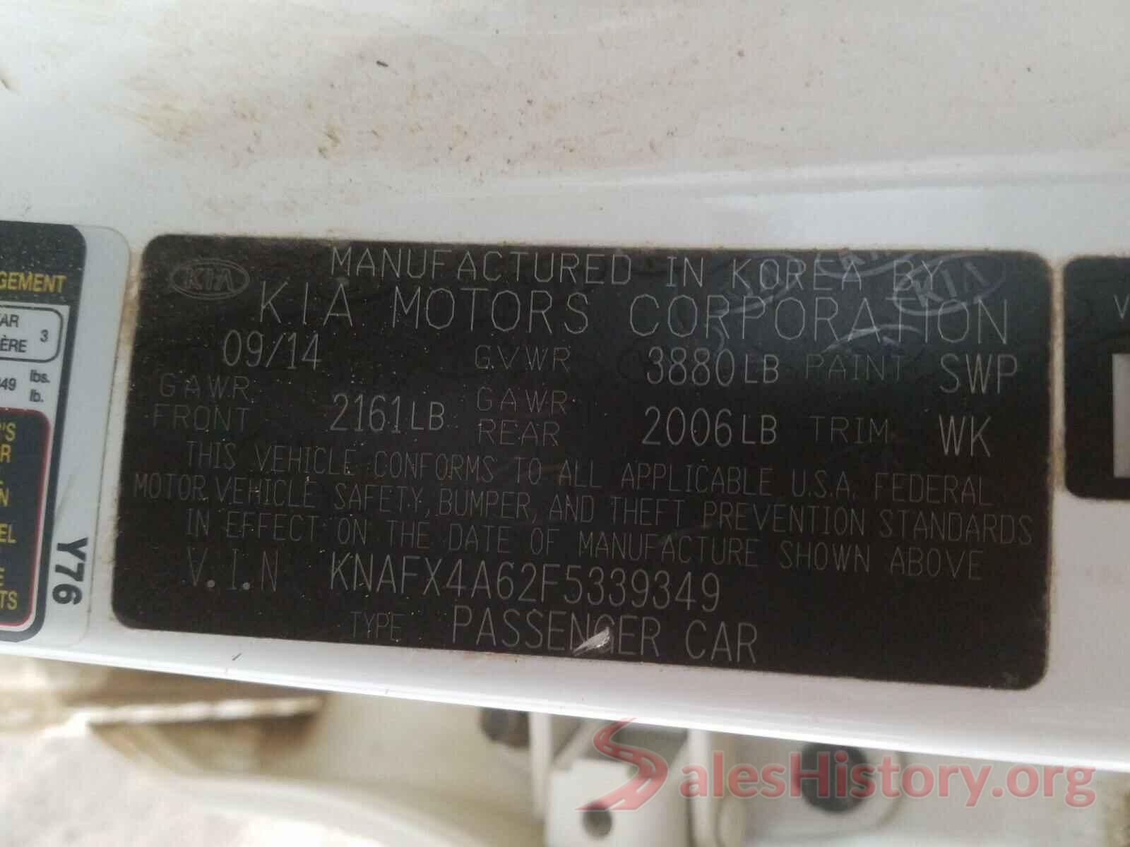 5YFBURHEXGP481649 2015 KIA FORTE