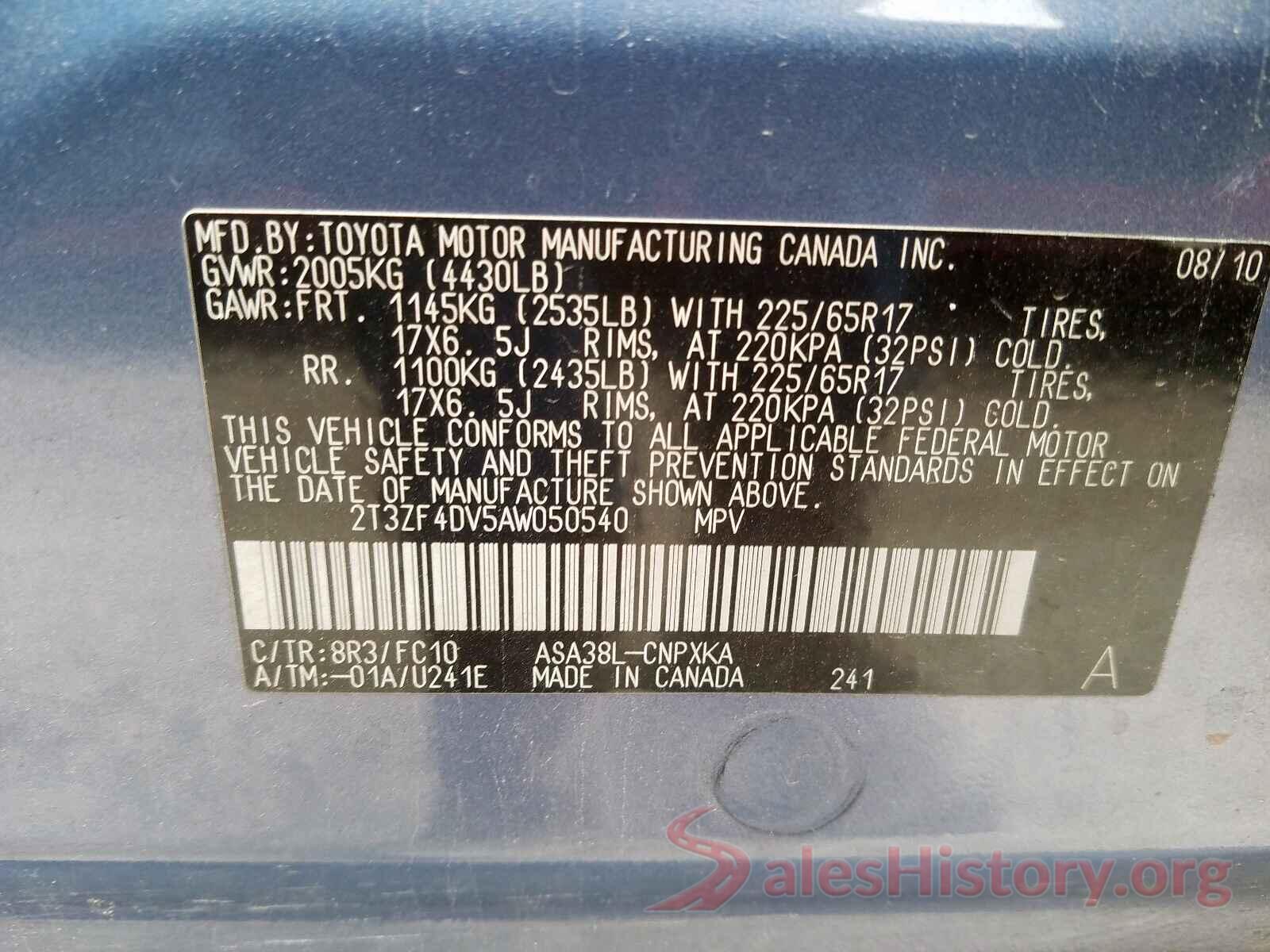 5TFCZ5AN0HX067372 2010 TOYOTA RAV4