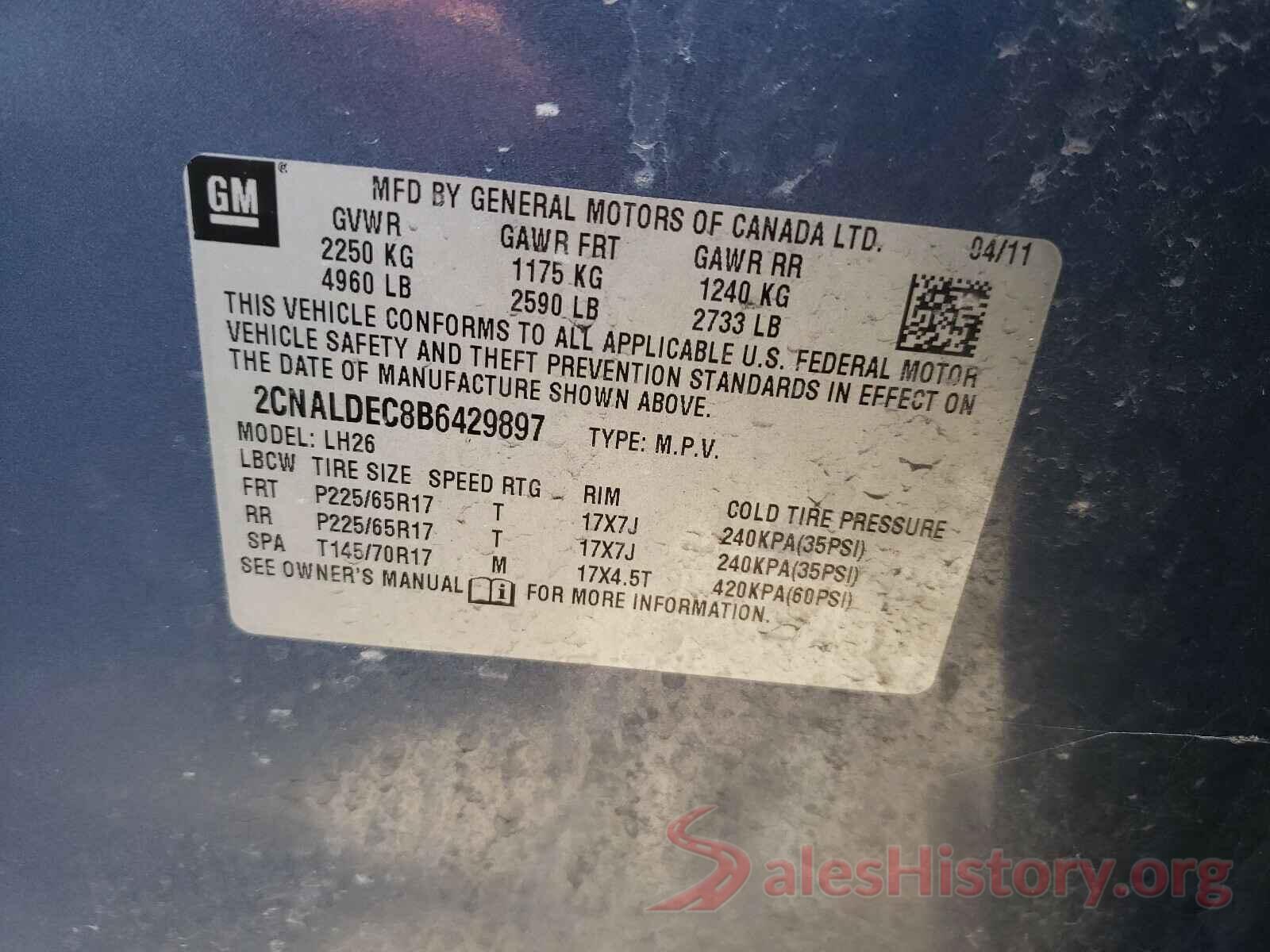 1N6DD0ERXJN702468 2011 CHEVROLET EQUINOX