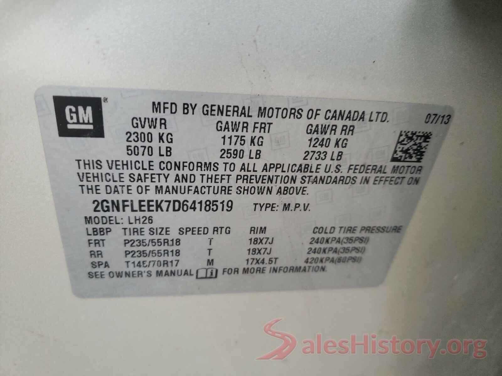 KMHD84LF8HU409266 2013 CHEVROLET EQUINOX