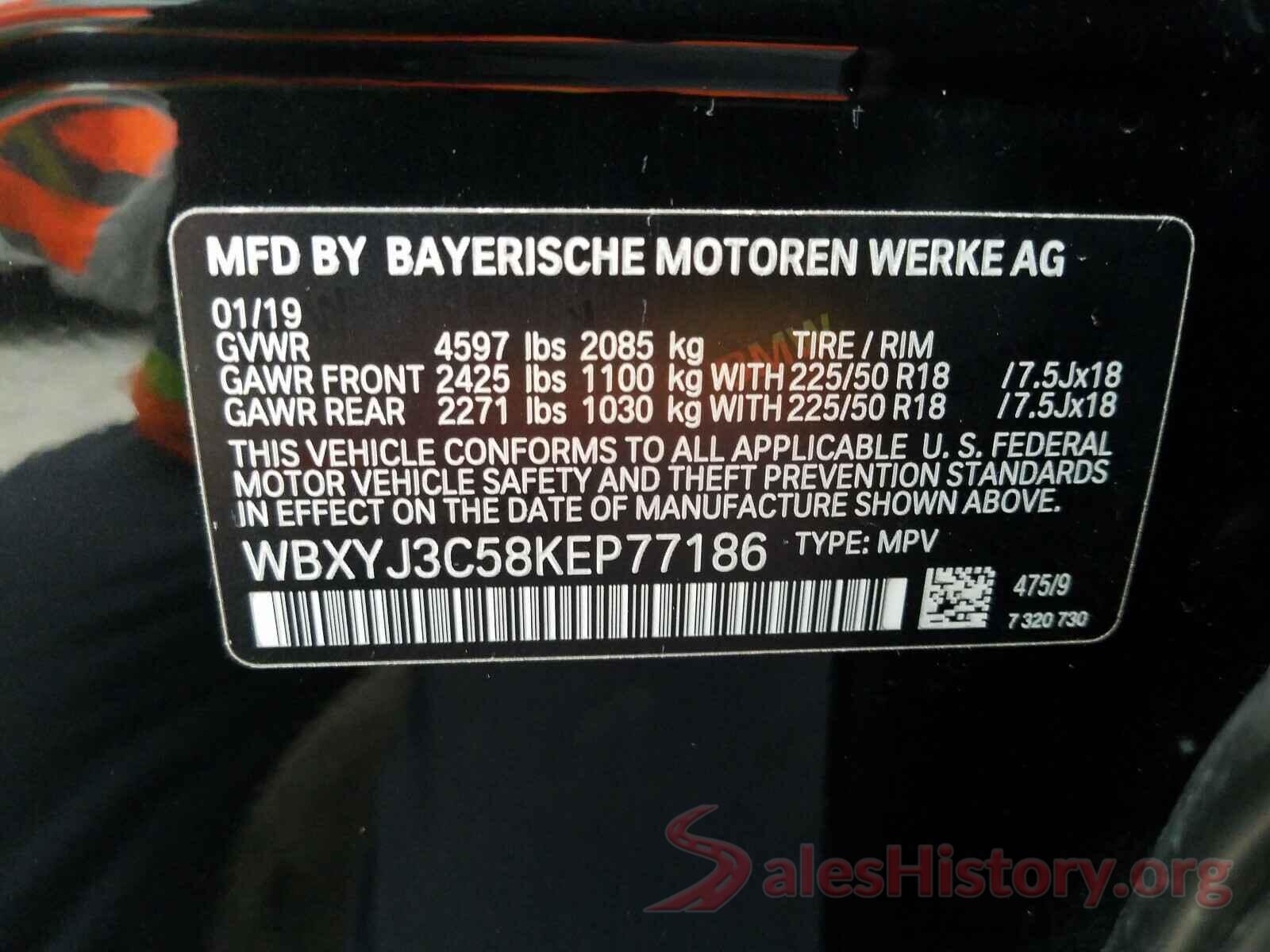 WBXYJ3C58KEP77186 2019 BMW X2