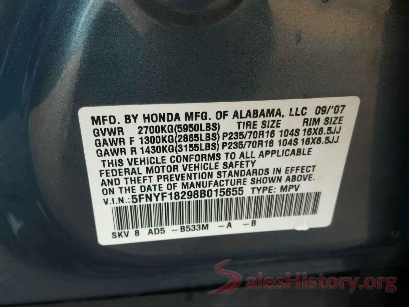 4T1B11HK2KU247416 2008 HONDA PILOT