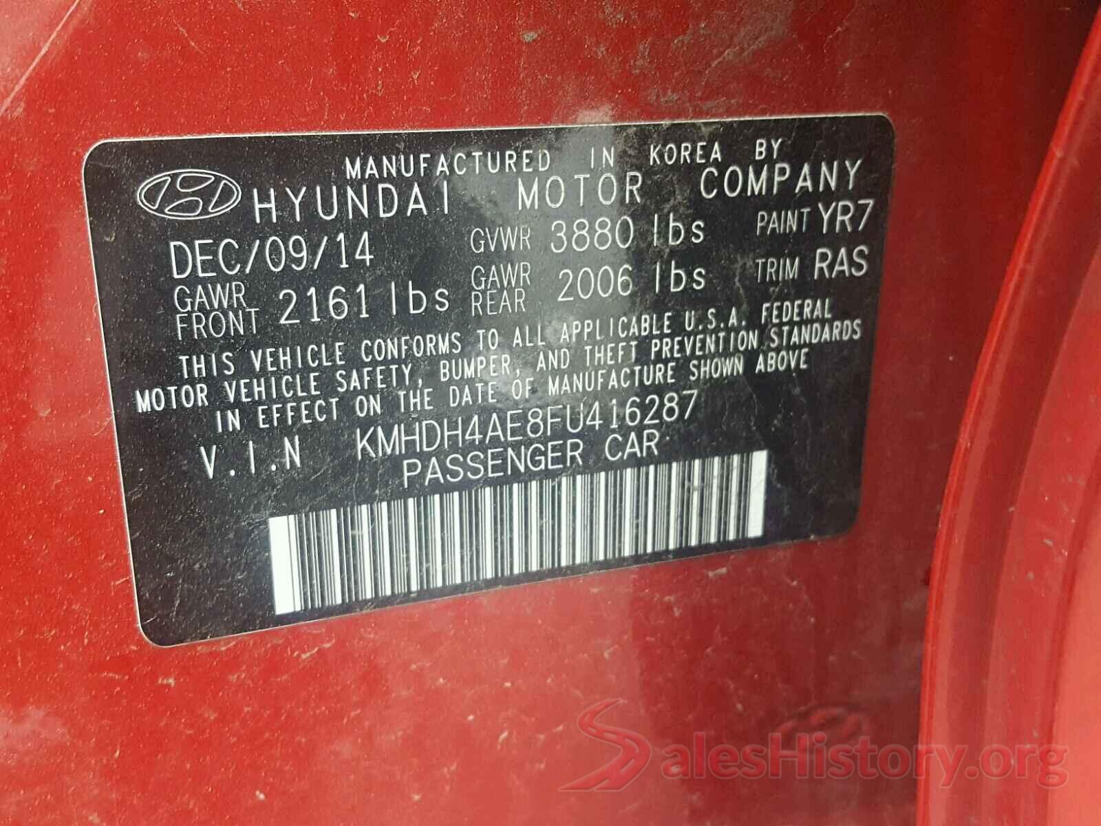 2T1BURHE3KC142255 2015 HYUNDAI ELANTRA