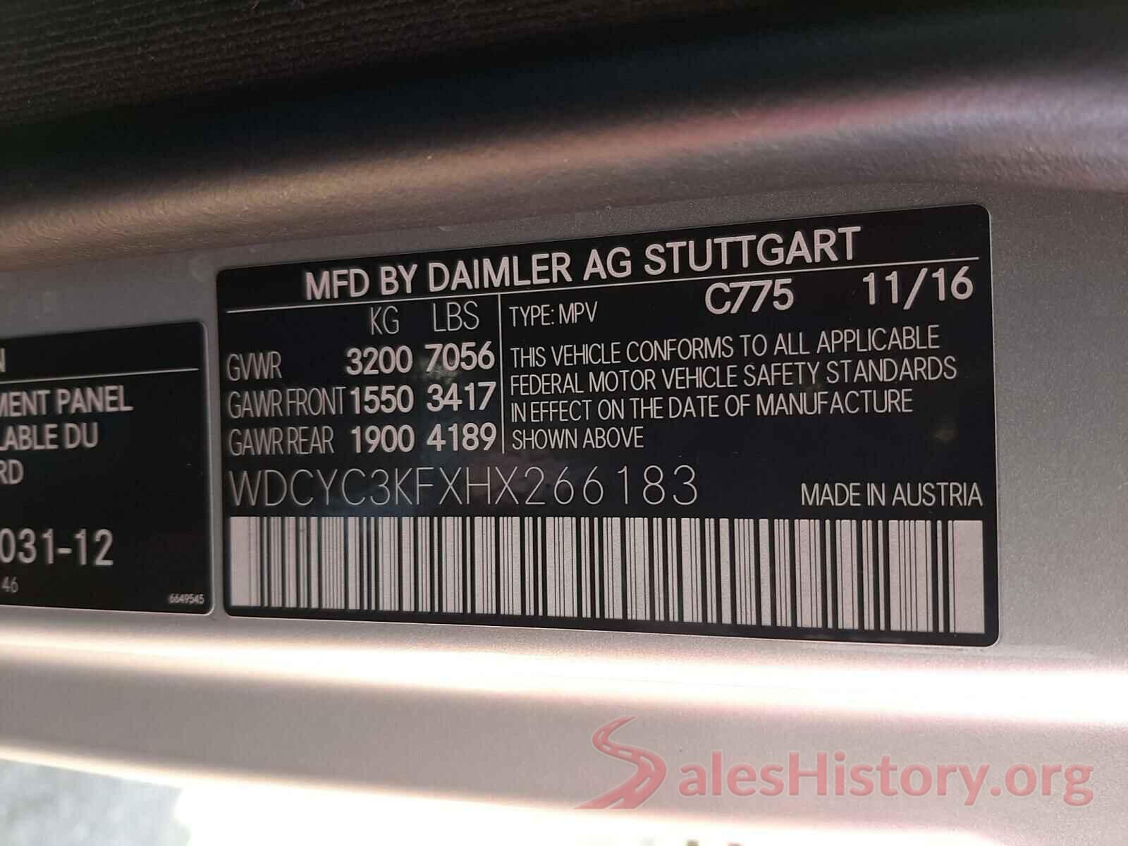 WDCYC3KFXHX266183 2017 MERCEDES-BENZ G CLASS