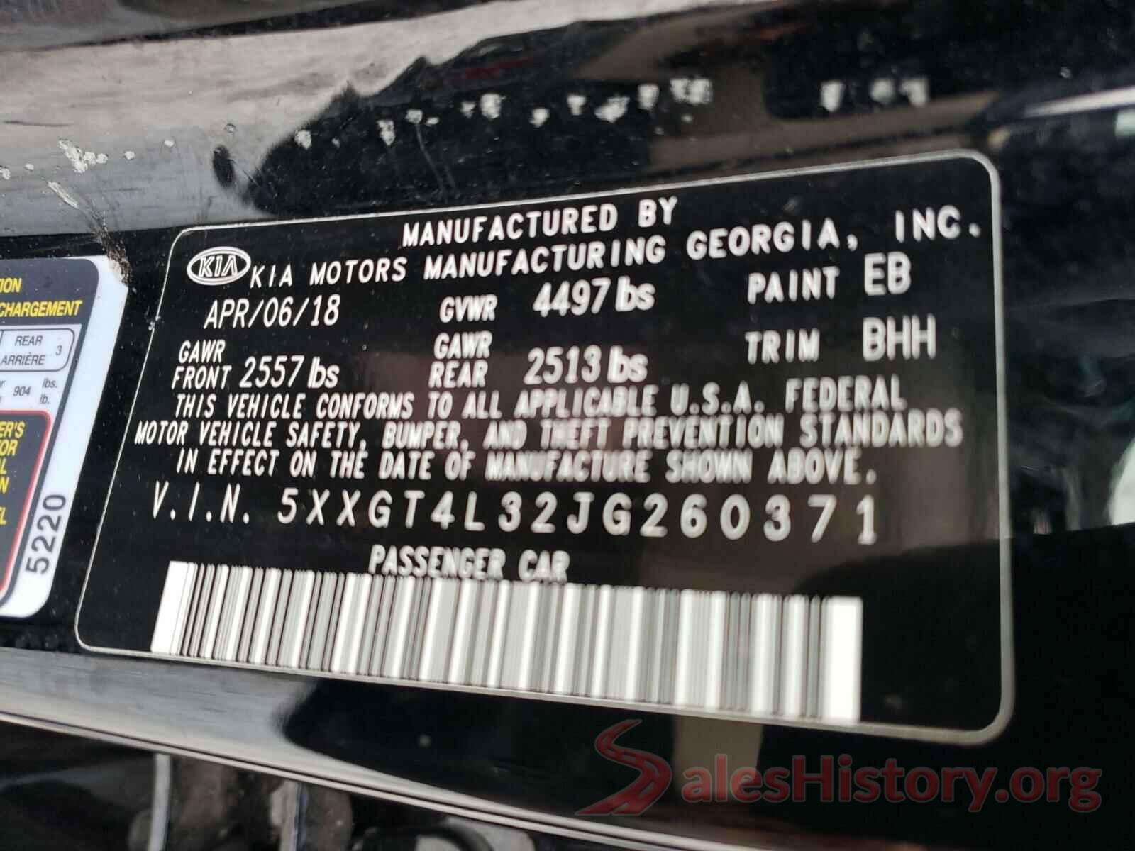 5XXGT4L32JG260371 2018 KIA OPTIMA